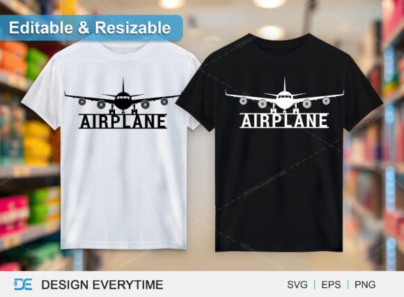 Airplane Logo Name T-shirt Design