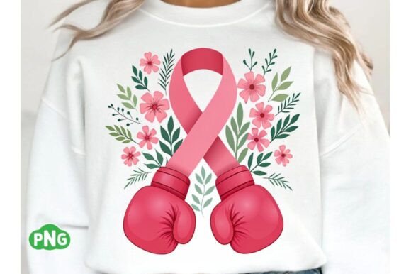 Breast Cancer with Boxing Gloves PNG Graphics