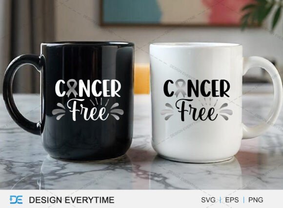 Cancer Free, Brain Cancer Typography SVG Graphics