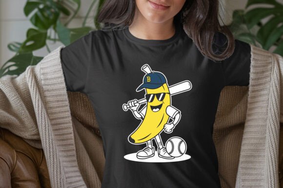 Cool Banana Baseball Player Funny T-Shirt Graphics