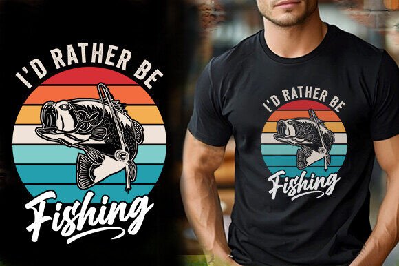 I D RATHER BE FISHING VECTOR TSHIRT DESI