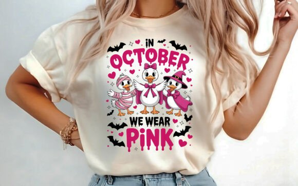 In October We Wear Pink Halloween PNG Graphics