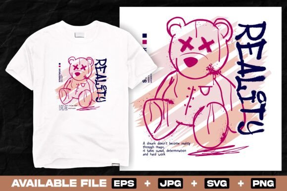 Reality Graffiti Bear Doll Streetwear Graphics