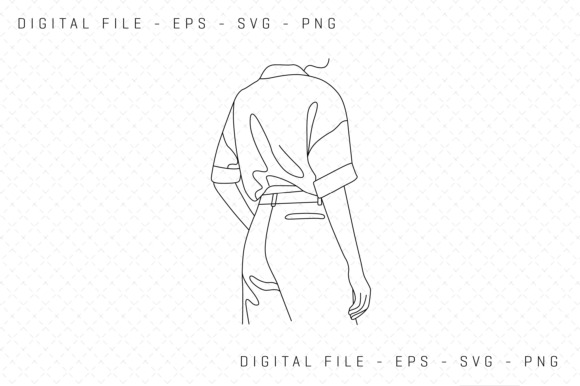 Side View of a Girl Line Art: Graphics for Editorial Use