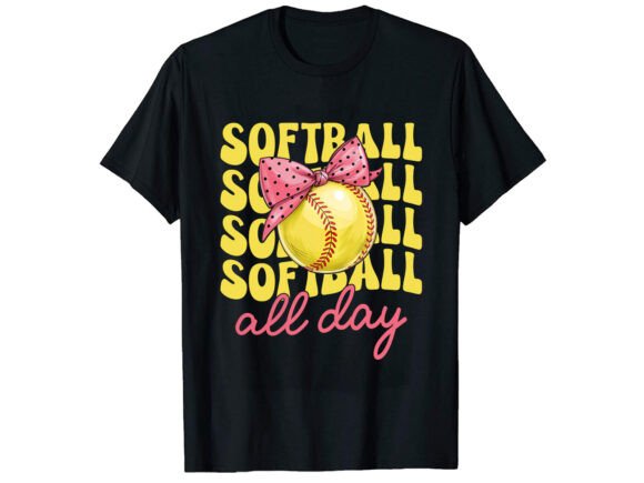 Softball All Day T-Shirt PNG SVG Graphics